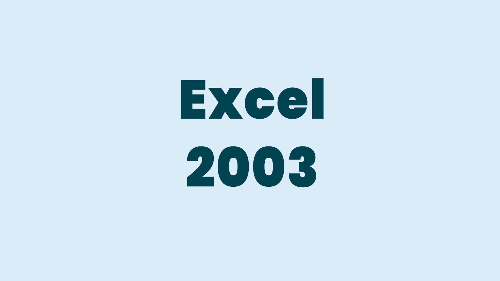 Excel 2003