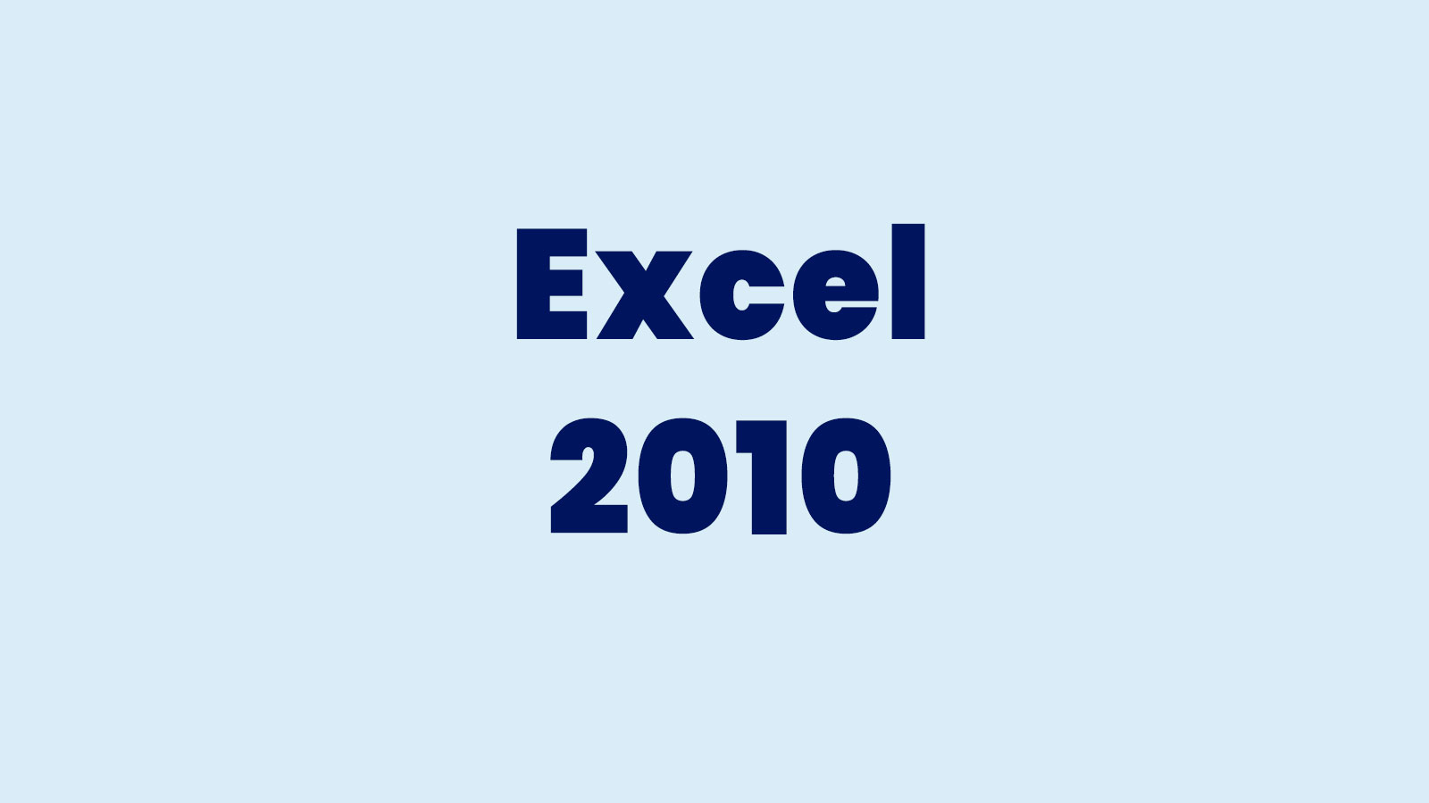 Excel 2010