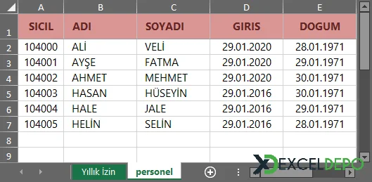 KTF ile Yıllık İzin Hakediş Hesaplama