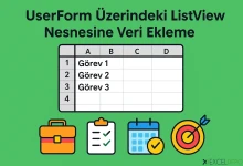 UserForm Üzerindeki ListView Nesnesine Veri Ekleme